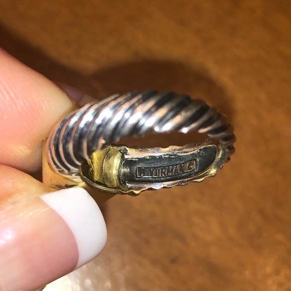 David Yurman Peridot gold silver ring - Picture 2 of 5